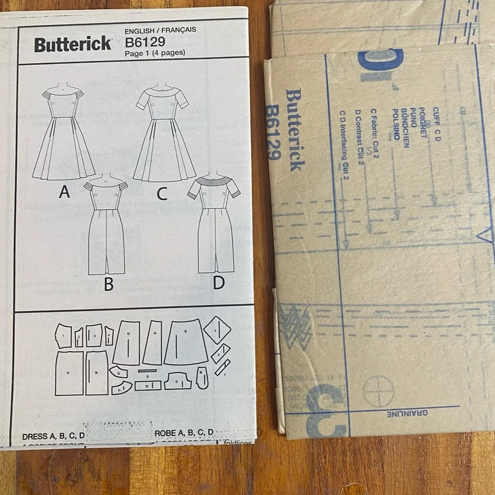 Butterick Sewing Pattern Misses'/Misses' Petite Off-the-Shoulder /Yoke Size 6-14